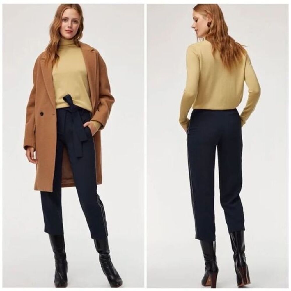 Aritzia Wilfred Tie Front Pant in Dark Night Navy Size 2